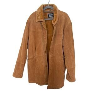 Joseph Barry Men's Vintage  Suede Shearling Lined Chore Jacket Tan Size 2XL